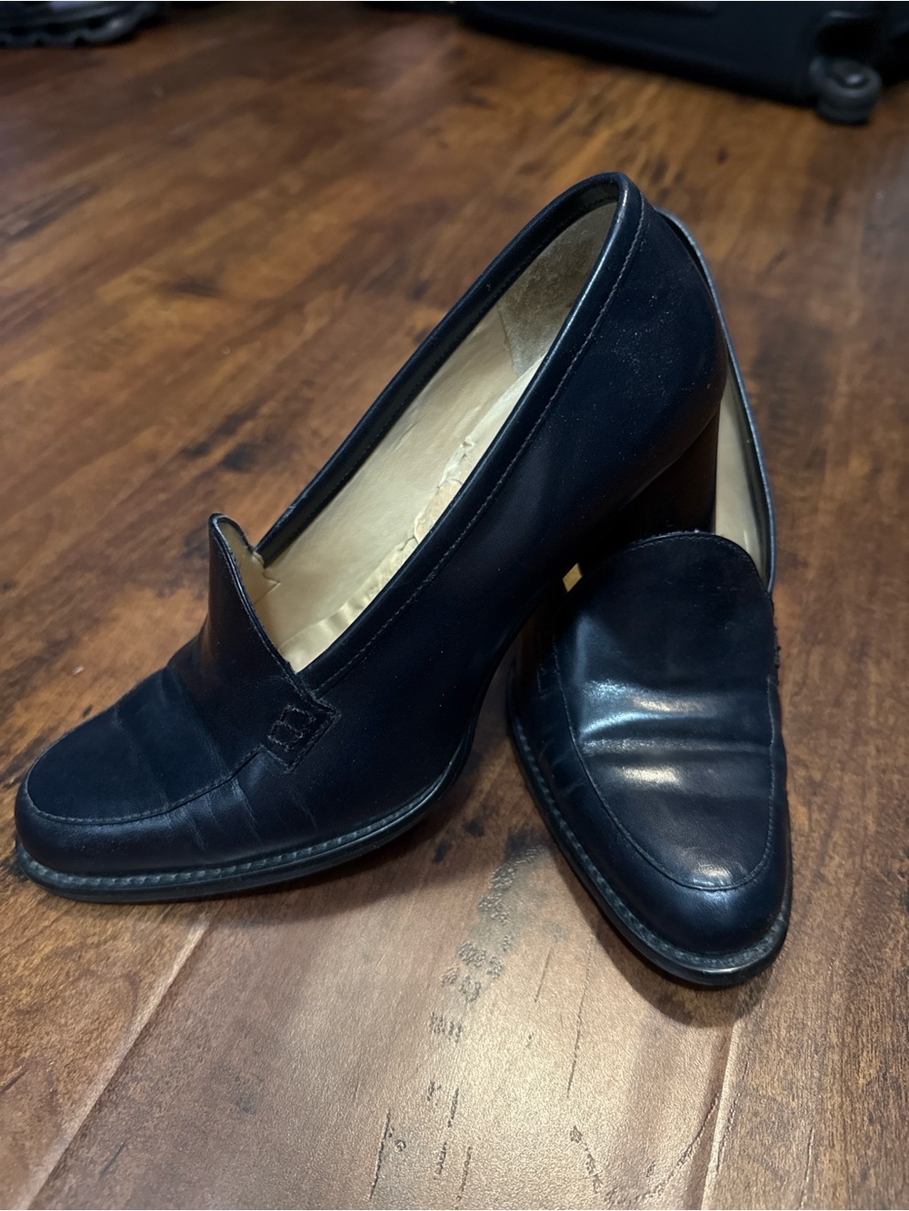 Nine West Navy Leather Women's Loafer Pumps